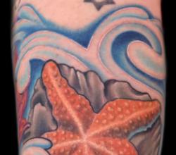 Cilšu jūras zvaigznes tetovējums
